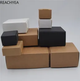 DIY Kraft Gift Box WhiteBrownBlack Paper маленькая мыльная коробка Kraft Картонная картонная украшения для упаковки картон 12S1481221