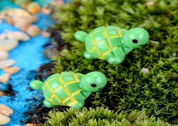 Sztuczne urocze zielone zwierzęta żółwia wróżka miniatury mini gnomy mchu terrarium rzemieślnicze rzemieślnicze figurki do dekoracji ogrodu3661368