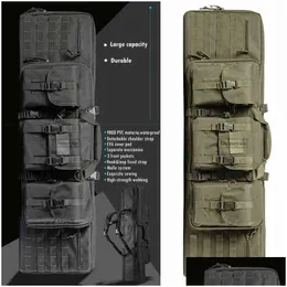 Сумки на открытом воздухе тактическая двойная стрелка армия армия Airsoft Combat Badded S Rackpack Pistol и журнал 95 см / 116 см Y1227 DRO DHXN9