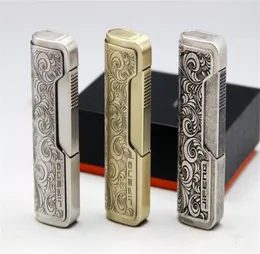 JIFeng Cigar Lighter Copper Metal Windproof 1 Torch Jet Fme Lighter Use Butane Gas Man Gift 1300 degree high temperature259Y8702690