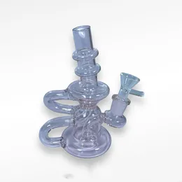 5.5 inç Heady Bong Mini Taşınabilir Karışık Renkli Renkli Gökkuşağı Neo Fab Nargile Su Boru Cam Bongs ile 14mm kase Bizi kullanmaya hazır