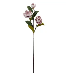 Dekorativa blommor kransar falska dekoration magnolia konstgjorda skumma känner 3 huvuden överdimensionerade stora med blad simulering plant3636659