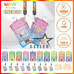 Orijinal puf 20K MRVI Puffing 15000 15K Puflar Tek kullanımlık E Sigara Vapes Landard Akıllı Ekran Ekran 25ml E Sıvı Büyük Sigara Vaper Vs Geek Bar