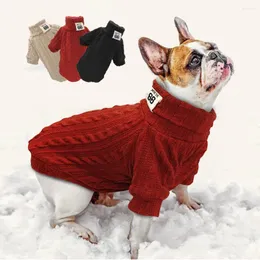 Hundkläder valpstickad tröja Pet Cat Warm Winter Classic Sweaters Sticked Turtleneck Small Dogs Kattunge Cats Moft Knitwear XS-L