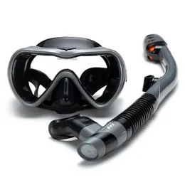 リークプルーフシュノーケリングキットアンチフォグスイミングシュノーケリングゴーグルは、単純な呼吸と乾燥シュノーケリングチューブ水泳スキューバダイビングマスク240506を備えています