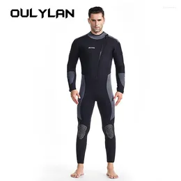 女性の水着Oulylan Men's Women 5mm Wetsuit One Piece Longeeved Warm Winter Diving Suit Stedened Spearfishing Kitsurf