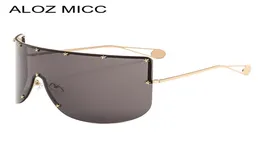 ALOZ MICC MULHERES NOVOS Óculos de sol de grandes dimensões Men 2019 Designer de marca Half Frame Sunglasses Women Mulheres Visores à prova de vento óculos de óculos Eyewear A4626415277