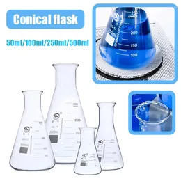 50ml/100ml/250ml/500 ml di vetro Erlenmeyer Triangle Flask Conico per attrezzatura da laboratorio
