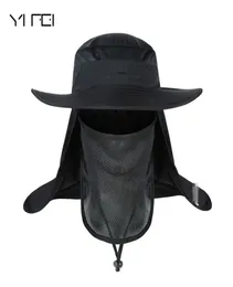 Yifei防水ビッグバケツの帽子は広い夏の新しい夏の風の帽子SPF 30 UV保護釣り帽子漁師キャップY25127738