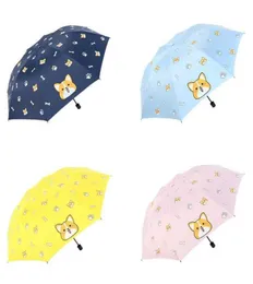 Модный мультфильм Прекрасный собачье Корги зонтик для женщин, ультрафиолетопродажный зонтик зонтика