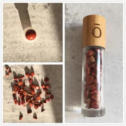 Bottiglie di stoccaggio all'ingrosso Bambo di bambù Rolto di cristallo su bottiglia di rulli in vetro trasparente per olio essenziale di profumo con sfera di giada