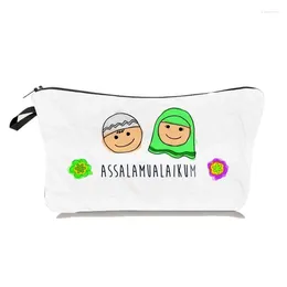 Storage Bags Islamic Style Portable Toiletry Bag Women's Cosmetic Gift For Friends High Quality Pencil Case Travel Organizer Eid