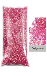 Nagelkonstdekorationer Hela 4mm transparent rosa ab gelé strass bulk flatback kristaller nonfix strass för tumblernail nai3781367