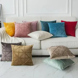 Kissenwurf werfen komfortable dekorative quadratische nordische Kunstkunst -Samtsofa Home Room Decor für tägliche Verwendung Feste Farbe Ins
