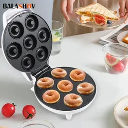 Mini Donut Maker Machine superficie antiaderente per bambini Dessert Snack per la colazione produce 7 ciambelle a colori bianchi elettrodomestici 240509