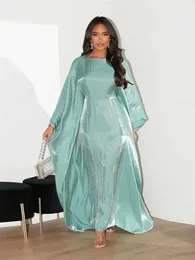 الملابس العرقية Batwing Batwing Slve Satin Khimar Abaya Dubai Luxury 2024 Muslim Kaftan Dress Abayas for Women Ka Caftan Vestidos Femme T240510