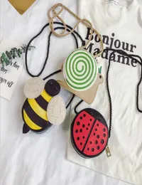 Borse da bambino cartone animato con le borse della moda lumaca ladybird ape in stile mini borse a spalla mini borse principessa per bambini allmatch wall1712168