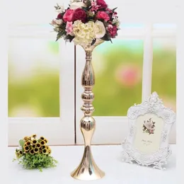 Вазы Золотые подсвечники 50 см/20 дюймов цветочной вазы подсвечник Свадебные украшения стол центральные части