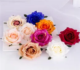50pcs 9colors 7cm autunt Rose Head人工花DIY結婚式の飾り壁アーチステージ背景Sencery Bouquet Access1508309