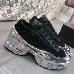 Дизайнер RAF Simon Ozweego Sneakers Shoes Shoes Crunky Metallic Silver Originals Shock Roller Men Women Black Blue Bline Red Trainers 36-46