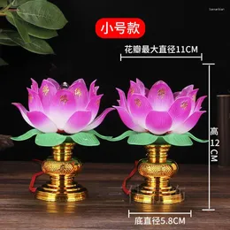 Candle Holders Buddhist Lotus Lantern Long-light Lamp In Front Of Buddha Table Supplies For Hall Direct Insertion Characters