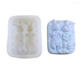 Moldes de cozimento 3D Resina Molde Casal Silicone Holiday Fondant Diy Gesso-Soap Spoxi Craft Fool