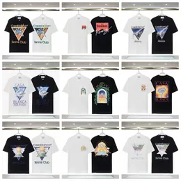 Casablanca Camiseta Designer Men Primavera/Verão Novo portão de fantasia portão estrelado letra letra redonda de capa curta Top de manga curta