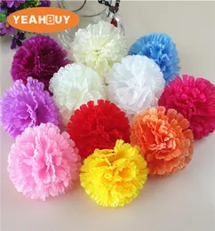 9cm 100pcs 인공 카네이션 실크 플라워 헤드 DIY Mother039S Day Flower Bouquet Home Decoration Festival Supplies Party 7925027