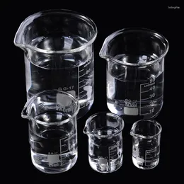 Storage Bottles Capacity 5/10/25/50/100/150/250ml Beaker Measuring Glass Chemistry Lab Borosilicate Transparent Wholesales