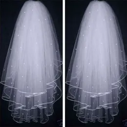 Hot Tulle White Ivory Three Layer Bridal Veils High Quality Simple Short Elbow Length Soft Wedding Veil Accessories for Brides 2520