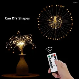 Строки 120/150/180/240LEDS Firework Lights Бьесута с питанием для светодиодной проволоки с аккумулятором для садового ландшафта