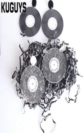 Kuguys Round Vintage Records dingle örhängen för kvinnors modesmycken akryl anpassade droppörhängen tjej039s gåva3497040