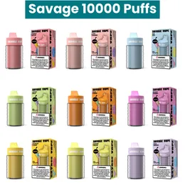 Savage Vapes E Zigaretten Puff 10000 Puffs 25 ml einstellbare Luftstromdampfs E CIGEN VAPER 2% 3% 5% 10 Aromen vorgefüllte Karren Geräte Maschenspule 650 mAh Batterie