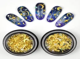 Gwóźdź Art Stud Star paznokcie złote metalowe cekiny DIY Assorted Hollow Moon Stars Manicure Glitter Ald Art Dekoracja 3760816