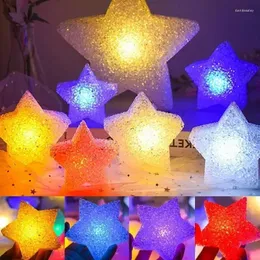 أضواء ليلية 1/2pcs LED Glow Star Colorful Light Stage Cheer Props Kid Toys عيد ميلاد عيد ميلاد لحفل الزفاف لوازم الزواج