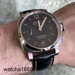 Racing Arms Watch Panerai Luminor Serie Schweizer Luxus harter Mann Leisure Kalender Luminous Diving Sport großer Durchmesser 42 mm Herren Uhr PAM01392 Schwarze Scheibe