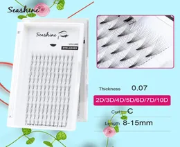 Seashine Lashes Premade Fans 10D Middle Stem Eyelashes Extension Russia Volume Premade Fans 100 Hand Made Mink Lashes9645991