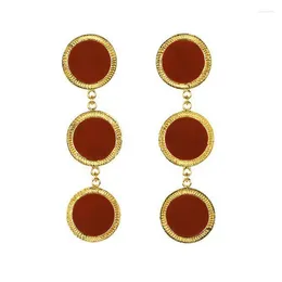 Dangle Earrings Design Gold Edge Small Round Circle Chain For Women Vintage Earring Party