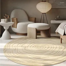 Tapetes redondos na sala de estar de cabeceira de cabeceira de carpete de carpete