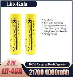 liitokala lii40a 37v 21700 4000mah 148W liion充電式バッテリー電気ツールヘッドランプbicycle6000782用保護されたPCB