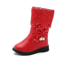 Boots Shorha Autumn e inverno Big Cozed Girls Plus Velvet Students Baby