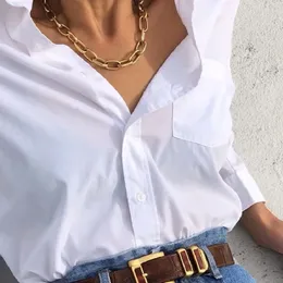 女性のためのファッション大きなネックレスパンクロックツイストゴールドシルバーカラー