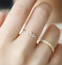 Junerain Delicate CZ Crystal Rings for Women Girls Dainty Thin Ring Gold Silver Color Cubic Zirconia Ring Wedding Present Jewelry H401845610