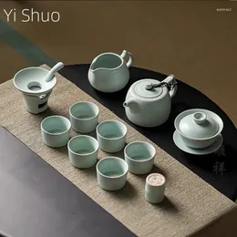 Чайные наборы Ru Kiln Tea Set Set Cust Cup Tureen Ceramic Teapot китайский гайвань