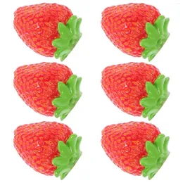 Party Decoration 6 Pcs Simulated Strawberry Fake Mini Fruit Models Miniature Fruitful Miniatures Strawberries Artificial Fruits Simulation