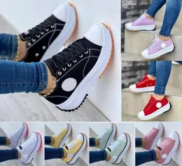 Women Canvas Schuhe High Top Vulcanize Schuhe Schnürung Casual Sneakers Plarform Height Zunahme Mädchenschuhe weibliche Knöchelstiefel 36-43 SAN013