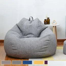 Pokrywa krzesła ers leniwa sofa er dużej torba na siedzenie fasoli wygodna tkanina zewnętrzna puf Puff kanapa tatami salon beags 2023 231211 DRO DHBKC