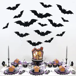 Decorazione per feste Halloween Bats Adesivi da parete Decorazioni per la casa INDUOR 3D Farry Decal Horror Forniture