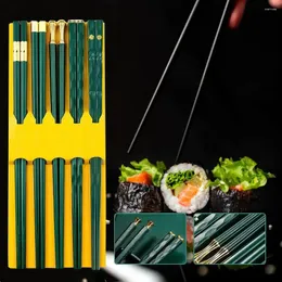Chopsticks 5 par Simple Hushåll återanvändbara icke-Moldy Eloy Anti-slip Sturdy Set For Home Restaurant Palillos Chinos