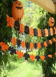 Creepy Halloween Garland Banner Bunting Bat Bat Pumpkin Ghosts Spider Party Decorations Party Nightclub Bar Bandiera di carta DECIT 118inch5608938